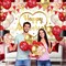 18Pcs -Red Gold Anniversary Party Decorations Happy Anniversary Banner